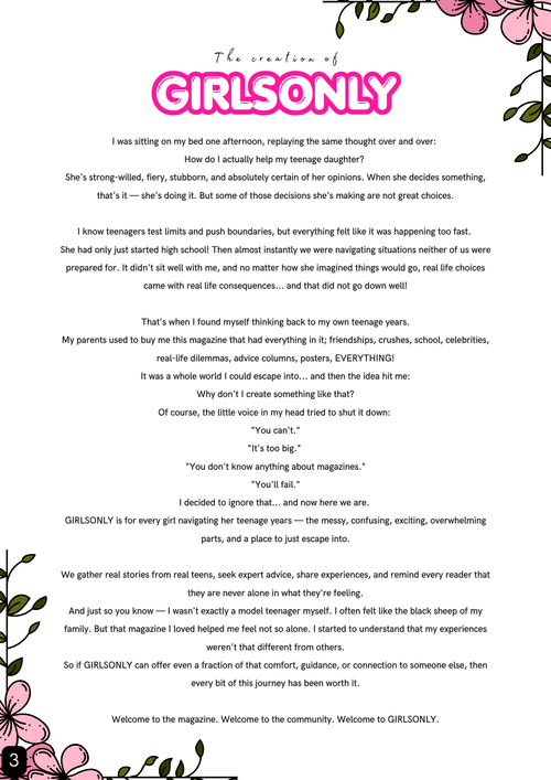 GIRLSONLY Teen Magazine Issue 1 – Digital Download